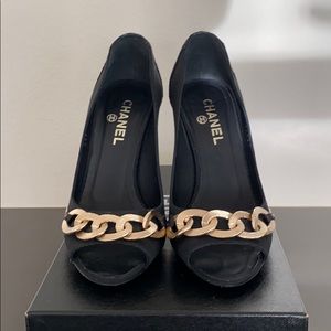 CHANEL open toe stilettos